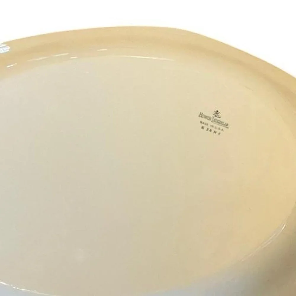 Vintage Homer Laughlin yellow floral oval serving‎ plate platter